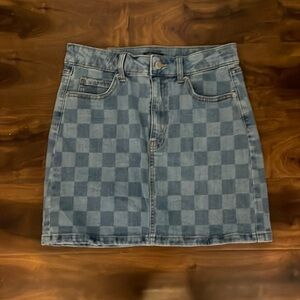 Wild Fable Women’s Checkered Denim Skirt Size 6